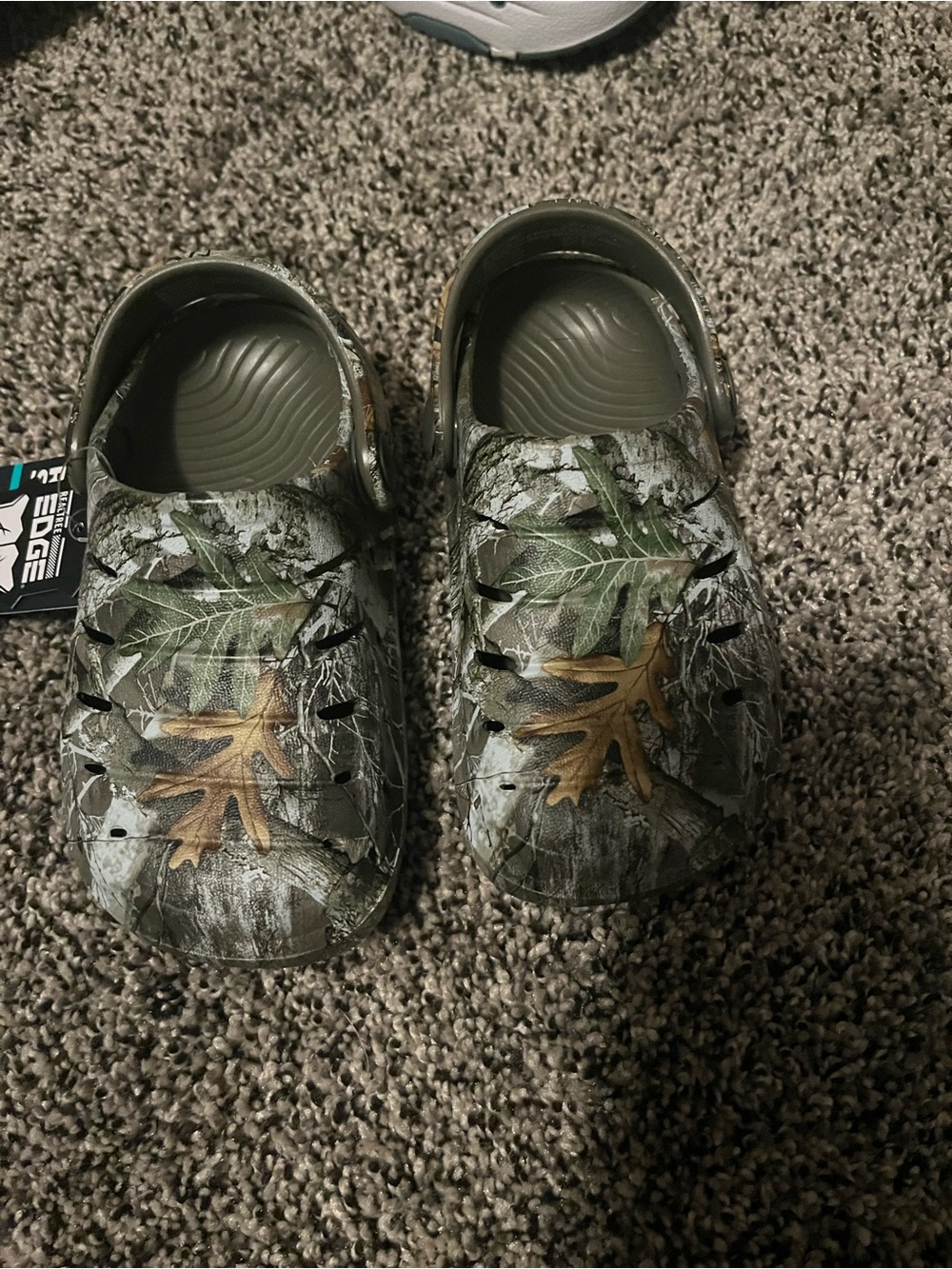 Kids Camo Leaf Slip-On Clog - Olive Green